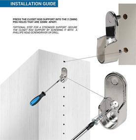 img 1 attached to 🔧 Rok Hardware Chrome Oval Closet Rod End Support with Pins - 30X15X5MMCH (2 Pack)