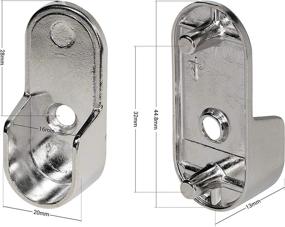 img 2 attached to 🔧 Rok Hardware Chrome Oval Closet Rod End Support with Pins - 30X15X5MMCH (2 Pack)