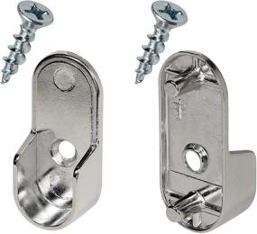 img 4 attached to 🔧 Rok Hardware Chrome Oval Closet Rod End Support with Pins - 30X15X5MMCH (2 Pack)