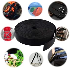 img 3 attached to 🎒 High-Quality Flat Nylon Webbing - 1 Roll of 10 Yards, 1 Inch Wide Strap for DIY Projects & Outdoor Activities (Black)