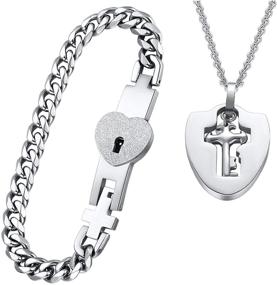img 4 attached to 💑 His & Hers Matching Set: My Heart Needs Your Key Couple Heart Lock Bracelet & Key Pendant Necklace - Key & Lock Couple Jewelry in Gift Box