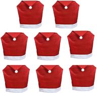 🎅 8pcs santa claus red hat chair back cover slipcovers for christmas dinner table party festive decoration by mehome logo