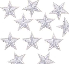 img 3 attached to 🌟 Yalulu 20Pcs White Star Embroidered Badges: Iron On/Sew On Patch Appliques for Clothing