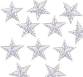 img 1 attached to 🌟 Yalulu 20Pcs White Star Embroidered Badges: Iron On/Sew On Patch Appliques for Clothing