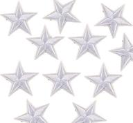 🌟 yalulu 20pcs white star embroidered badges: iron on/sew on patch appliques for clothing logo