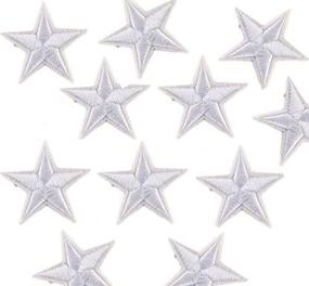 img 4 attached to 🌟 Yalulu 20Pcs White Star Embroidered Badges: Iron On/Sew On Patch Appliques for Clothing