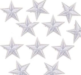 img 2 attached to 🌟 Yalulu 20Pcs White Star Embroidered Badges: Iron On/Sew On Patch Appliques for Clothing