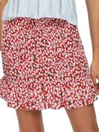 🌸 feminine elegance: women's floral shirred ruffled mini skirt logo