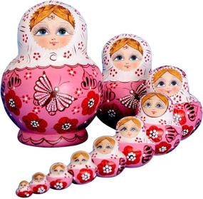 img 4 attached to YAKELUS Russian Nesting Matryoshka Handmade01071