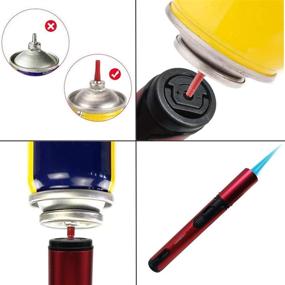 img 1 attached to JUN-L Refillable Butane Torch Lighter with Adjustable Flame for Desserts, Creme Brulee, Welding, BBQ, and Baking - Red (Butane Gas Not Included)