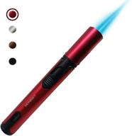 jun-l refillable butane torch lighter with adjustable flame for desserts, creme brulee, welding, bbq, and baking - red (butane gas not included) logo