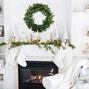 img 3 attached to 🌿 Nahuaa 16" Eucalyptus Farmhouse Wreath: Stylish Door Decor for Christmas, Weddings, and Home Parties