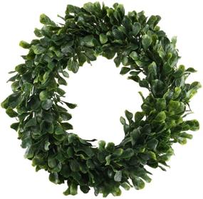 img 4 attached to 🌿 Nahuaa 16" Eucalyptus Farmhouse Wreath: Stylish Door Decor for Christmas, Weddings, and Home Parties