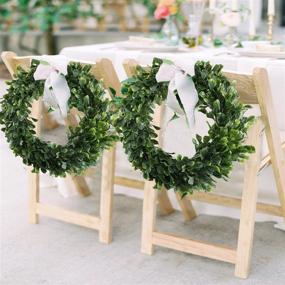 img 1 attached to 🌿 Nahuaa 16" Eucalyptus Farmhouse Wreath: Stylish Door Decor for Christmas, Weddings, and Home Parties