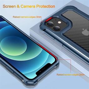 img 2 attached to 📱 PTUONIU iPhone 12 Pro Case, iPhone 12 Case [Heavy Duty] [Scratch-Resistant] [Military Grade Protection] Blue