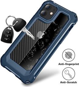 img 3 attached to 📱 PTUONIU iPhone 12 Pro Case, iPhone 12 Case [Heavy Duty] [Scratch-Resistant] [Military Grade Protection] Blue