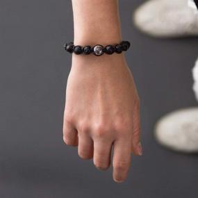 img 1 attached to 🖤 Black Lava Stone Bracelet in Rose - Annie LeBlanc Girls Jewelry with Adjustable Stone Beads