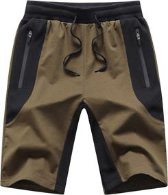 img 4 attached to 🩳 Tansozer Men's Athletic Shorts: Comfortable & Convenient Zip Pockets