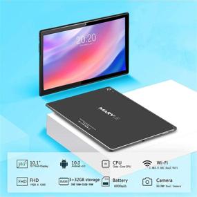 img 3 attached to 📱 MARVUE Pad M30 Tablet, 10.1 Inch Android 10 Tablets, 3GB RAM 32GB ROM Storage, 13MP+5MP Dual Camera, WiFi, FM, GPS, Octa-Core 1.6GHz Processor, 1920x1200 FHD IPS Screen Tablet (Black)