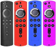 📺 [4 pack] silicone cover case for tv stick 4k / tv (3rd gen) compatible with all-new 2nd gen remote control - ultimate protection in black, red, blue, and purple logo
