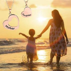 img 3 attached to 👩 Stainless Steel Mother Daughter Necklace Set - H.ZBRUJ Matching Heart Mom and Me Jewelry Dog Tag for Birthday on Mother's Day