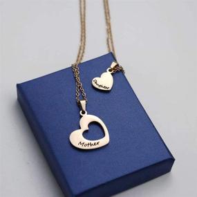 img 1 attached to 👩 Stainless Steel Mother Daughter Necklace Set - H.ZBRUJ Matching Heart Mom and Me Jewelry Dog Tag for Birthday on Mother's Day