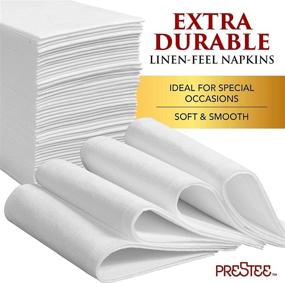 img 3 attached to 🔘 50 White Linen Feel Disposable Bathroom Napkins - Ideal for Guest Towels, Weddings, Dinners, Parties, and Events