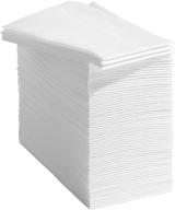🔘 50 white linen feel disposable bathroom napkins - ideal for guest towels, weddings, dinners, parties, and events logo