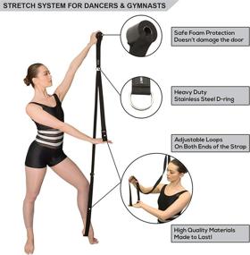 img 2 attached to 🚪 Door Flexibility Trainer for Leg Stretching – Stretch Strap with Door Anchor for Ballet, Dance, MMA, Taekwondo, Yoga & Gymnastics Exercises at Home – Includes Booklet & Box