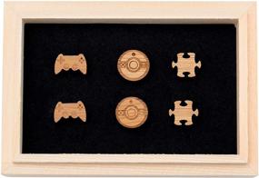 img 4 attached to 🎮 Wooden Stud Earring Set for Game Lovers: 3 Exquisite Designs with Elegant Wood Box