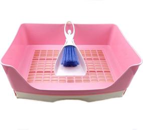 img 4 attached to 🐰 Ali York Rabbit Litter Box Corner with Drawer - Large Bunny Toilet Box, Broom, and Shovel - Suitable for Guinea Pigs, Chinchillas, Hamsters, Ferrets