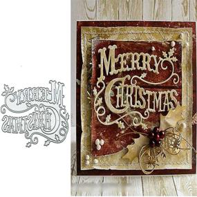 img 4 attached to 🎄 Веселые Рождественские Веточки Металлические Вырубки, Рождественское Слово Для Создания Фона Для Альбомов, Ножи Для Вырезания, Инструменты Для Изготовления Карт, Скрапбукинга и Декора в Стиле DIY.