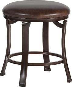 img 3 attached to 🪑 Hastings Antique Brown Backless Vanity Stool by Hillsdale Furniture