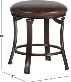 img 2 attached to 🪑 Hastings Antique Brown Backless Vanity Stool by Hillsdale Furniture