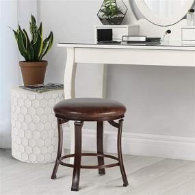 img 4 attached to 🪑 Hastings Antique Brown Backless Vanity Stool by Hillsdale Furniture