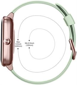 img 1 attached to 🌿 Silicone Replacement Bands for YAMAY SW021 SW023 ID205L ID205U ID205S Smart Watch - Mint Green