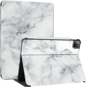 img 4 attached to 📱 Soke Case for New iPad Pro 11 2021: Lightweight Premium Leather Folio Stand Case with 2nd Gen Apple Pencil Charging and Auto Wake/Sleep featuring Hard PC Back Cover - White Marble
