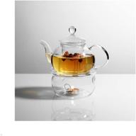 🔥 premium sun's tea ultra clear glass teapot warmer with universal compatibility (4.0 in / 10 cm diameter) for optimal tea heating logo