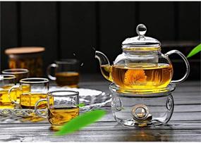 img 2 attached to 🔥 Premium Sun's Tea Ultra Clear Glass Teapot Warmer with Universal Compatibility (4.0 in / 10 cm Diameter) for Optimal Tea Heating