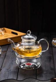 img 1 attached to 🔥 Premium Sun's Tea Ultra Clear Glass Teapot Warmer with Universal Compatibility (4.0 in / 10 cm Diameter) for Optimal Tea Heating