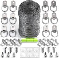 premium picture wire hanging kit - d-rings, screws, screw eyes, level - supports 50 lbs - 100 ft stainless steel wire hanger - solid box included logo