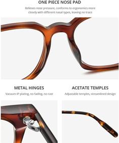 img 3 attached to 👓 Transparent Oversize Eyeglasses: HEPIDEM Acetate Frames