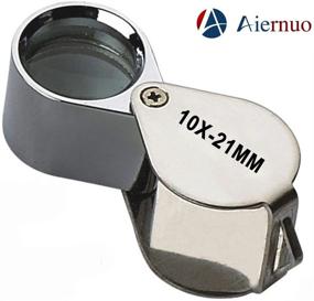 img 3 attached to 🔍 High-quality Aiernuo 10x Glass Jeweler Loupe Loop Eye Magnifier with Metal Body - Silver (10x21mm)