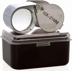 img 2 attached to 🔍 High-quality Aiernuo 10x Glass Jeweler Loupe Loop Eye Magnifier with Metal Body - Silver (10x21mm)