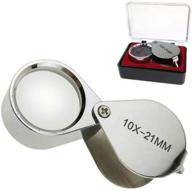 🔍 high-quality aiernuo 10x glass jeweler loupe loop eye magnifier with metal body - silver (10x21mm) logo