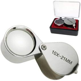 img 4 attached to 🔍 High-quality Aiernuo 10x Glass Jeweler Loupe Loop Eye Magnifier with Metal Body - Silver (10x21mm)