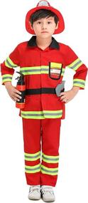 img 3 attached to YOLSUN Girls Fireman Costume: Ignite Their Imagination with Firefighter Dress-Up Fun