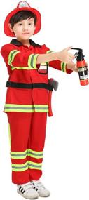 img 2 attached to YOLSUN Girls Fireman Costume: Ignite Their Imagination with Firefighter Dress-Up Fun