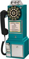 📞 crosley cr56-tl vintage payphone with teal push button technology logo