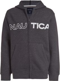 img 1 attached to 🧥 Nautica Fleece Hoodie in Rouge Colorblock: Stylish Boys' Clothing for Fashion Hoodies & Sweatshirts